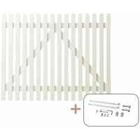 Plus Gartentor 150 x 120 cm Weiß/Holz