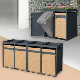 ML-Design Mülltonnenbox 264 x 80 x 124 cm bronze
