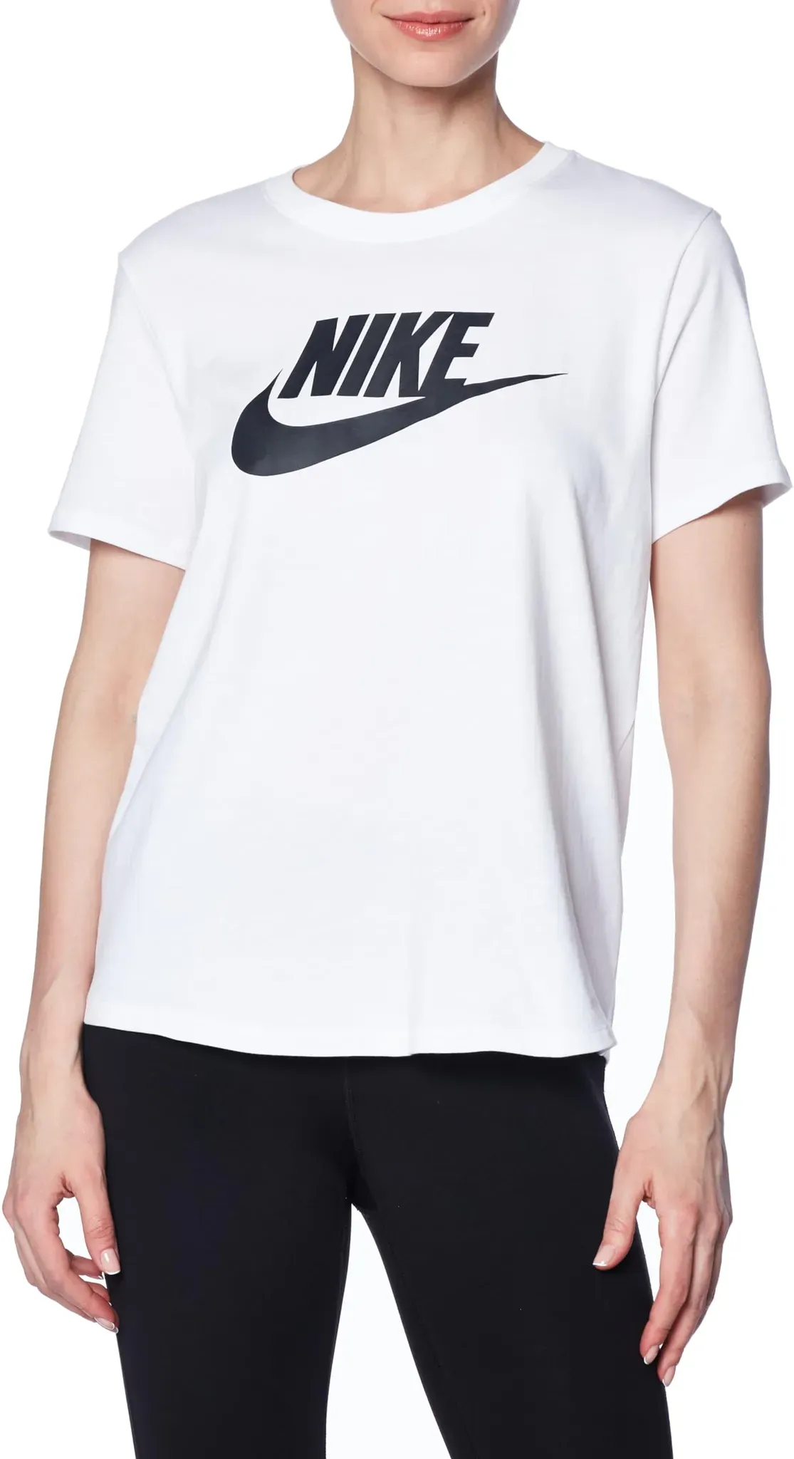 Nike DX7906-100 W NSW Tee ESSNTL ICN FTRA T-Shirt Damen White/Black Größe XS