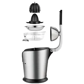 Zilan Elektrische Zitruspresse | Entsafter | Edelstahl | Elektrische Saftpresse | Longlife-Motor | 500 Watt | Auto-Start-Stop | Edelstahlsieb | 2 S... - Silber/Schwarz