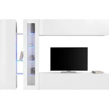Home Affaire Wohnwand "Maruska", weiß (weiß hochglanz, weiß hochglanz), B:280cm H:180cm T:30cm, Holzwerkstoff, Kastenmöbel-Sets, Wohnwand