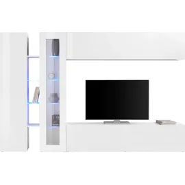 Home Affaire Wohnwand "Maruska", weiß (weiß hochglanz, weiß hochglanz), B:280cm H:180cm T:30cm, Holzwerkstoff, Kastenmöbel-Sets, Wohnwand