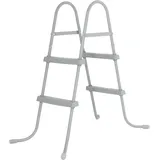 Bestway Pooltreppe Poolleiter für Gartenpools, Metall Pool Leiter, Sicherheitsleiter, (BESTWAY58430), Max. Beckenhöhe: 84cm, Anzahl der Schritte: 2, Maximalgewicht: 150 kg grau