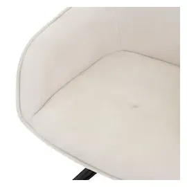 ML-Design Esszimmerstühle drehbar 4er Set Textil Webstoff Creme Drehstuhl