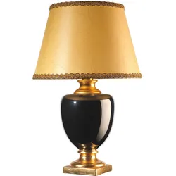 Tischleuchte Mozart Schwarz/Gold/Braun max. 22 W