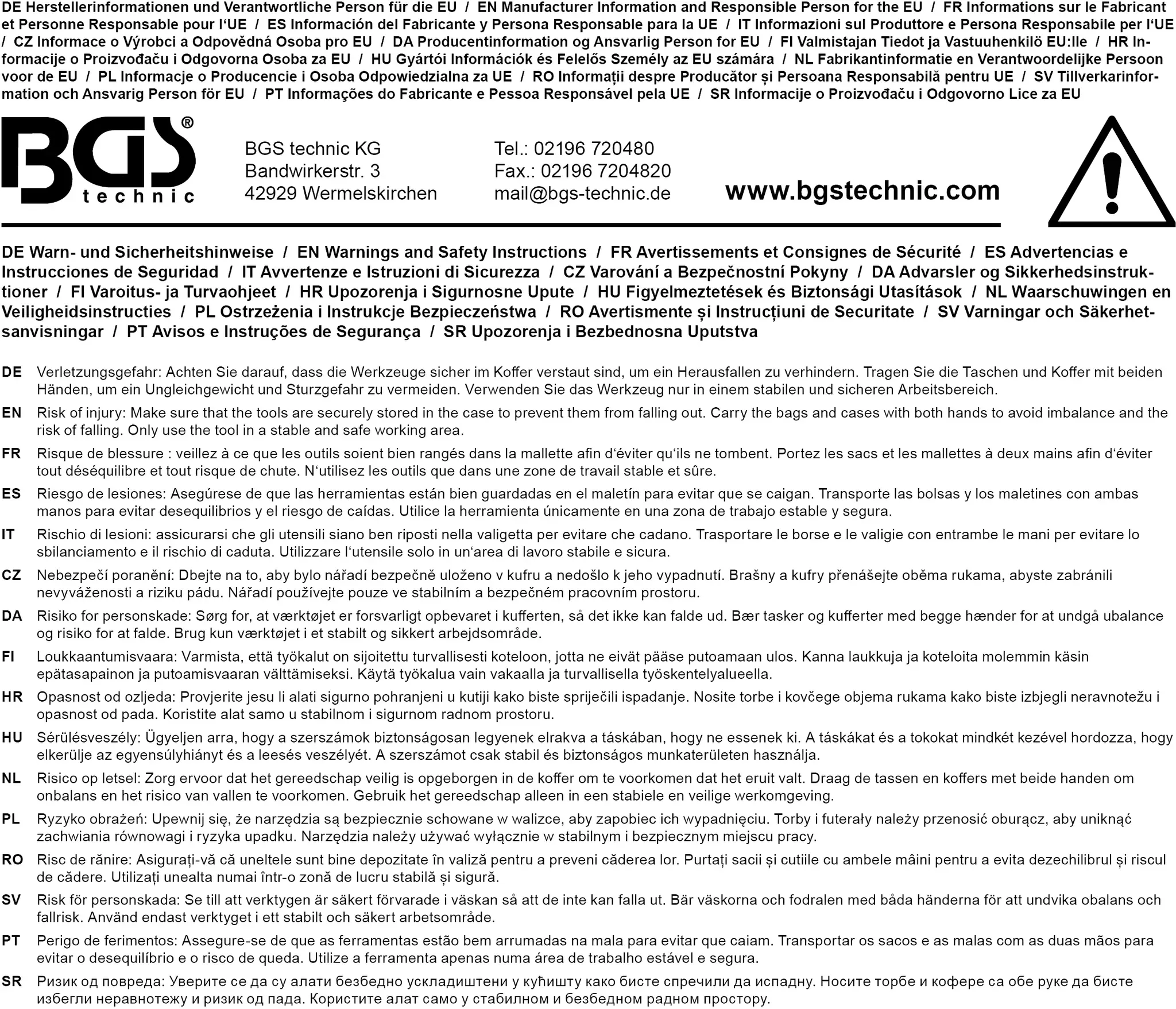 BGS Leerkoffer für Art. 765