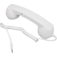 Retro-Handyhörer, Kabelgebundene Strahlungssichere Hörerempfänger, 3,5-mm-Telefonhörer-Handyhörer-Kopfhörer, Schnurgebundenes Telefon für Senioren (Weiß)