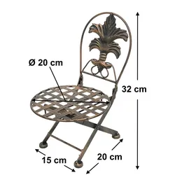 DanDiBo Blumenhocker Stuhl klappbar metall Blumenständer Pflanzenständer 32 cm Puppenstuhl