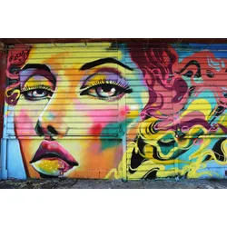 Fototapete PAPERMOON "Graffiti", bunt, B:3,50m L:2,60m, Vlies, Tapeten