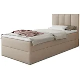 Sofnet Boxspringbett Star Mini Bonell-Matratze - Topper Bettkästen, Jugendzimmer, Doppelbett - - Beige