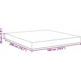 vidaXL Taschenfederkernmatratze 180 x 200 cm mittelhart