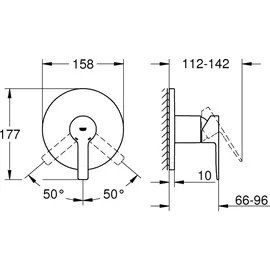 Grohe Lineare Einhand-Brausebatterie rund für 1 Verbraucher Supersteel 24063DC1