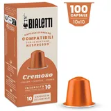 Bialetti-Kaffee Nespresso®-kompatible Kapseln – Cremoso – 100 Kapseln