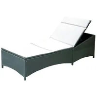 Buri Polyrattan-Liege 196 x 74 cm anthrazit