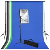 vidaXL Fotostudio-Set mit Hintergrund und Softbox-Leuchte