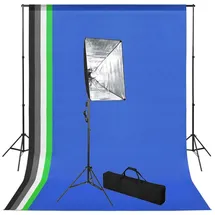 vidaXL Fotostudio-Set mit Hintergrund und Softbox-Leuchte