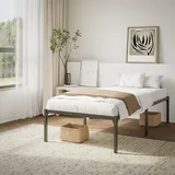 Shopeco Quickdreams EasyFrame Bettrahmen 36cm H Metallbett mit Lattenrost, Bettgestell aus Metall, Modern Doppelbett Einzelbett, Schwarz 180 x 200 cm Keine Schrauben oder Werkzeug benötigt (Einzel)