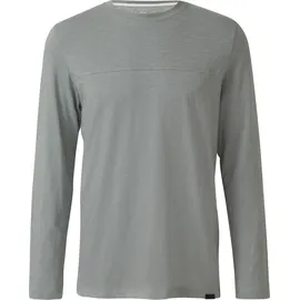 s.Oliver Flammgarn-Longsleeve mit Teilungsnaht und Label-Patch - grau - S