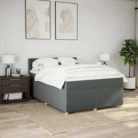 vidaXL Boxspringbett 160 x 200 cm Dunkelgrau