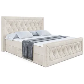 altdecor Boxspringbett 160 x 200 cm H3 Creme