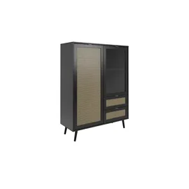 EFFEZETA Highboard 103 x 139 x 40 cm Schwarz