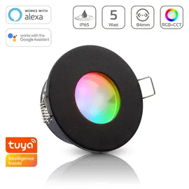Longlife LED Gartenstrahler mit Erdspieß rund LED GU10 5 W RGB+CCT schwarz