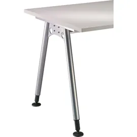 Hammerbacher AS12 höhenverstellbarer Schreibtisch ahorn rechteckig, A-Fuß-Gestell silber 120,0 x 80,0 cm