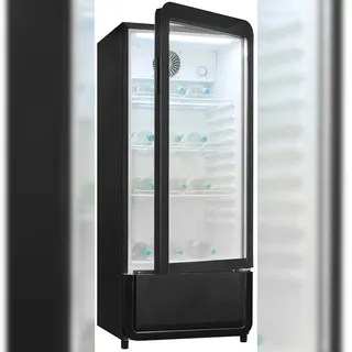 Exquisit GKS180-GT-431D Stand Flaschenkühlschrank, 54 cm breit, 200 L, NoFrost, schwarz