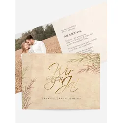 Hochzeitseinladungen selbst gestalten mit Spruch und Fotos im Onlinedesigner bei Meine-Kartenmanufaktur.de