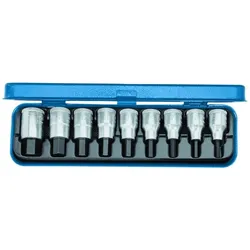 Gedore Bit-Satz, Schraubendreher-Einsatz-Set für Innensechskantschrauben, 9-tlg, Schraubenzieher-Bits, Werkzeug, IN 19 PM