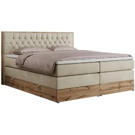 MKS Boxspringbett 160 x 200 cm H4 Beige