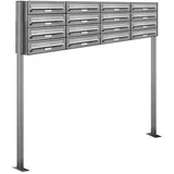 AL Briefkastensysteme Standbriefkasten 16 Fach Silber