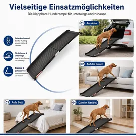 BITUXX Klappbare Hunderampe Einstiegshilfe bis 90 kg Schwarz