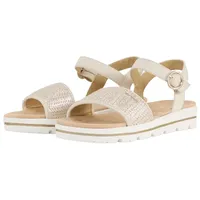 Tom Tailor Damen Flache Sandalen mit Flechtmuster, gold, Uni,