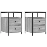 vidaXL Nachtschrank 2 Stk. 44 x 45 x 60 cm Grau