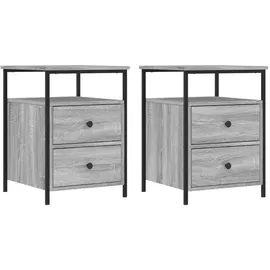 vidaXL Nachtschrank 2 Stk. 44 x 45 x 60 cm Grau
