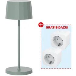 MÜLLER-LICHT LED-Akku-Tischleuchte OLEA + 2x MÜLLER-LICHT Tint smarte Steckdose, Smart Plug, weiß
