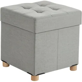 Relaxdays Hocker mit Stauraum Polyester 38 x 38 x 38 cm Grau