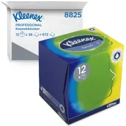 KLEENEX® Kosmetiktücher - Würfel-Box 8825 , 1 Karton = 12 Boxen x 56 Stück = 672 Kosmetiktücher