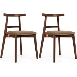Konsimo Holzstuhl 2er-Set ¦ beige ¦ Maße (cm): B: 47 H: 76