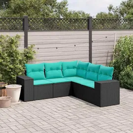 vidaXL Gartensofa-Set 5-tlg. schwarz