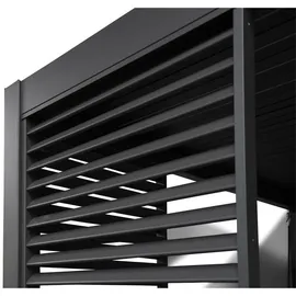 Green Spirit Pergola-Seitenwand, Anthrazit, Kunststoff, 113.3x238.25x6 cm, Sonnen- & Sichtschutz, Pavillons & Pergolas, Pergolas