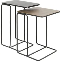 Kare DESIGN Beistelltisch Diego 2er Set Aluminium Gold Messing