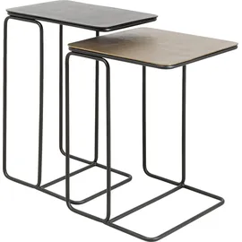 Kare DESIGN Beistelltisch Diego 2er Set Aluminium Gold Messing