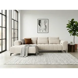 werk2 Ecksofa WERK2 "Garay, XXL-Liegefläche: elektrisch ausziehbar auf ca. 228×126 cm", beige, B:287cm H:64cm T:220cm, 100% Polyester, Sofas, Ecksofa, Luxus in Übergröße: XXL-Liegefläche, Komfort-Ottomane & stilvolle Füße