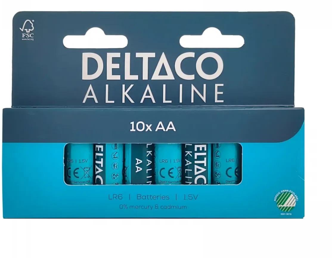 Deltaco AA Alkaline-Batterien 10er-Pack