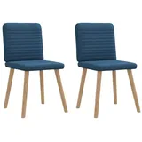vidaXL Esszimmerstühle 2 Stk. Blau Stoff