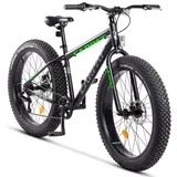 Docrooup Fatbike 26“ Mountainbike, Stadtrad,7 Gang Shimano,Kettenschaltung,Studentenrad, 7 Gang, (für 170*200cm, mechanische Scheibenbremse, unisex) schwarz