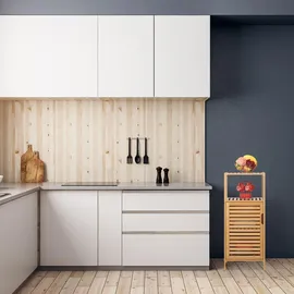 Relaxdays Badschrank 87 x 36,5 x 33 cm Natur