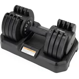 TREXO Verstellbare Hantel 32 kg Gewichtsregulierung mit Drehknopf Einstellbare Hantel aus Eisen für Fitnessübungen Adjustable Dumbbell mit Ergonomischem Rutschfestem Griff Farbe Schwarz